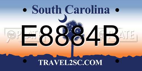 E8884B South Carolina License Plate