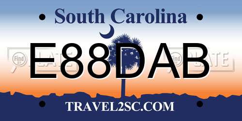 E88DAB South Carolina License Plate