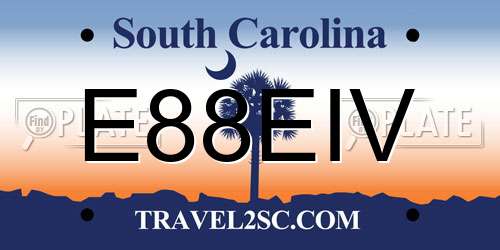 E88EIV South Carolina License Plate