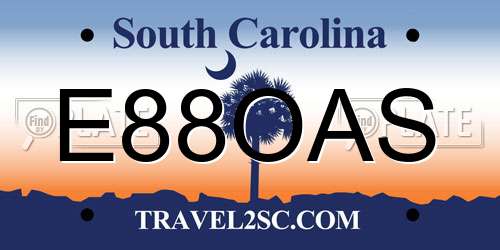 E88OAS South Carolina License Plate