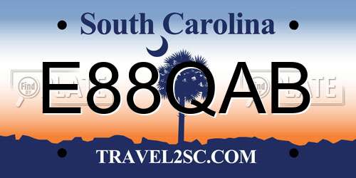 E88QAB South Carolina License Plate