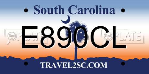 E890CL South Carolina License Plate