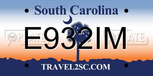 E932IM South Carolina License Plate