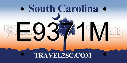 E9371M South Carolina License Plate