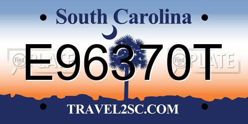 E96370T South Carolina License Plate