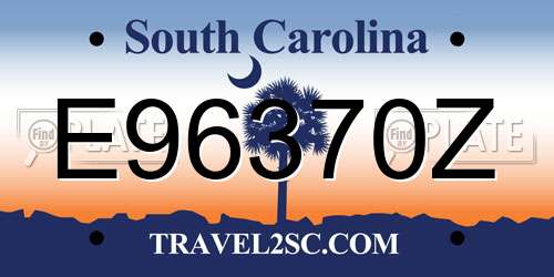 E96370Z South Carolina License Plate