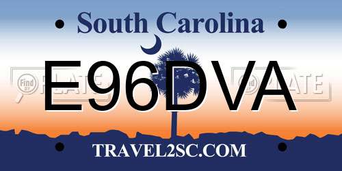 E96DVA South Carolina License Plate