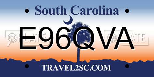 E96QVA South Carolina License Plate
