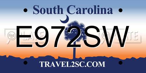 E972SW South Carolina License Plate