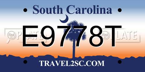 E9778T South Carolina License Plate