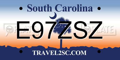 E97ZSZ South Carolina License Plate