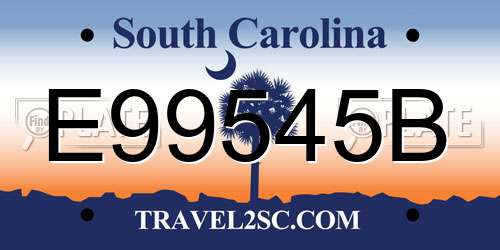 E99545B South Carolina License Plate