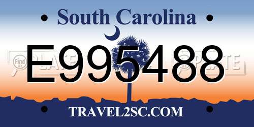 E995488 South Carolina License Plate