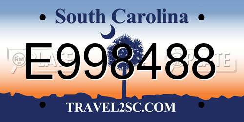 E998488 South Carolina License Plate