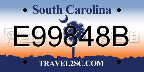 E99848B South Carolina License Plate