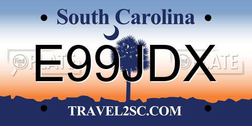 E99JDX South Carolina License Plate