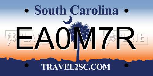 EA0M7R South Carolina License Plate