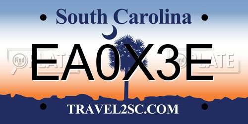EA0X3E South Carolina License Plate