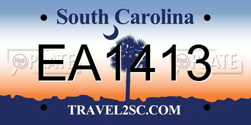 EA1413 South Carolina License Plate