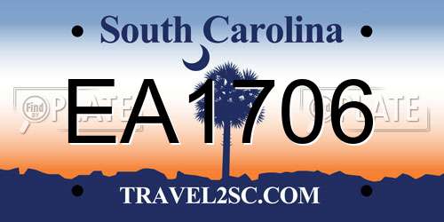 EA1706 South Carolina License Plate