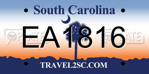 EA1816 South Carolina License Plate
