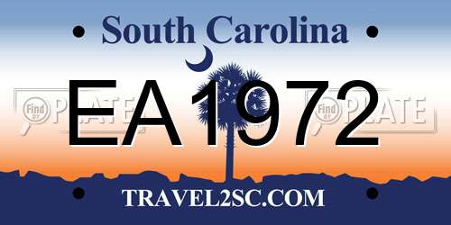 EA1972 South Carolina License Plate