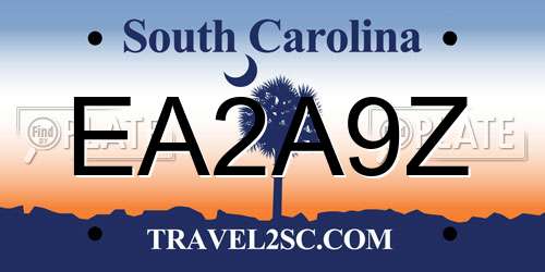 EA2A9Z South Carolina License Plate