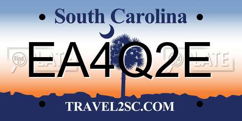 EA4Q2E South Carolina License Plate