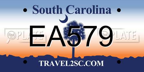 EA579 South Carolina License Plate