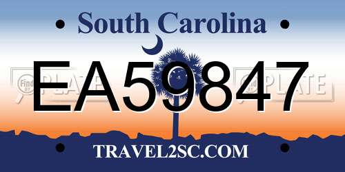 EA59847 South Carolina License Plate