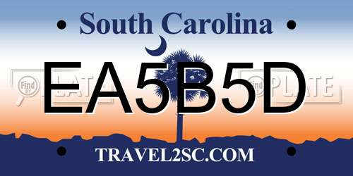 EA5B5D South Carolina License Plate