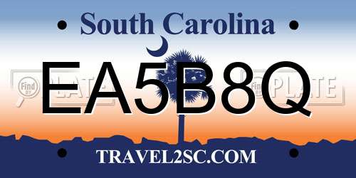 EA5B8Q South Carolina License Plate