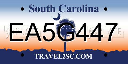 EA5G447 South Carolina License Plate