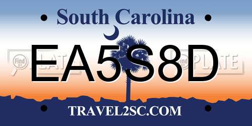 EA5S8D South Carolina License Plate