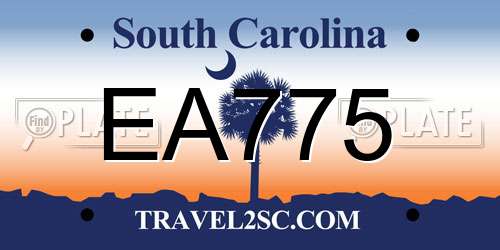EA775 South Carolina License Plate