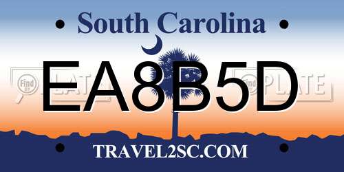 EA8B5D South Carolina License Plate