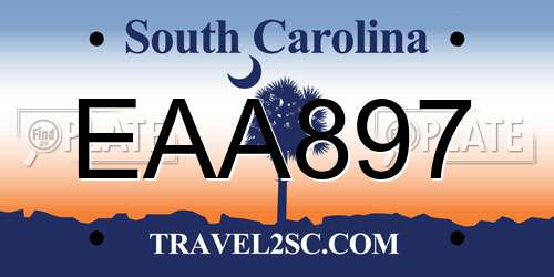 EAA897 South Carolina License Plate