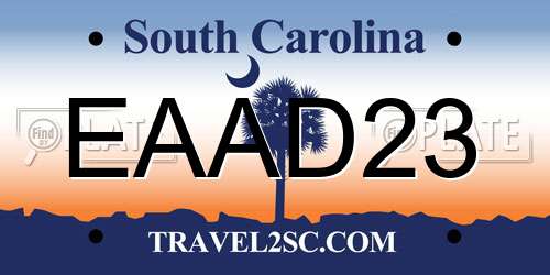 EAAD23 South Carolina License Plate