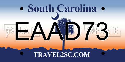 EAAD73 South Carolina License Plate