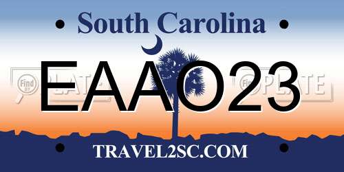 EAAO23 South Carolina License Plate