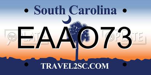 EAAO73 South Carolina License Plate
