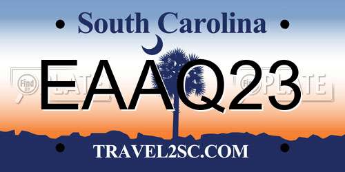 EAAQ23 South Carolina License Plate
