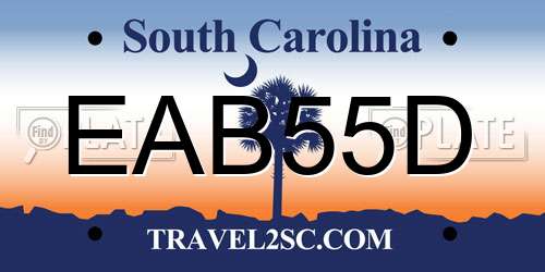 EAB55D South Carolina License Plate
