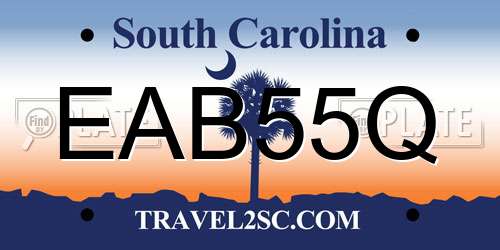 EAB55Q South Carolina License Plate