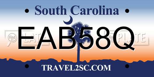 EAB58Q South Carolina License Plate