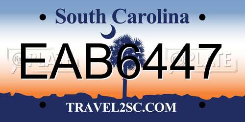 EAB6447 South Carolina License Plate