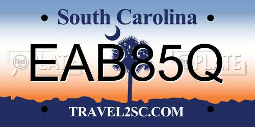 EAB85Q South Carolina License Plate