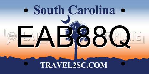 EAB88Q South Carolina License Plate