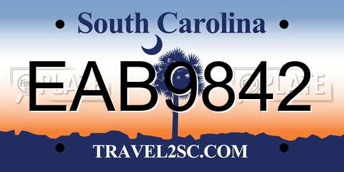 EAB9842 South Carolina License Plate