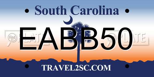 EABB50 South Carolina License Plate
